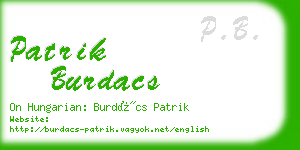 patrik burdacs business card